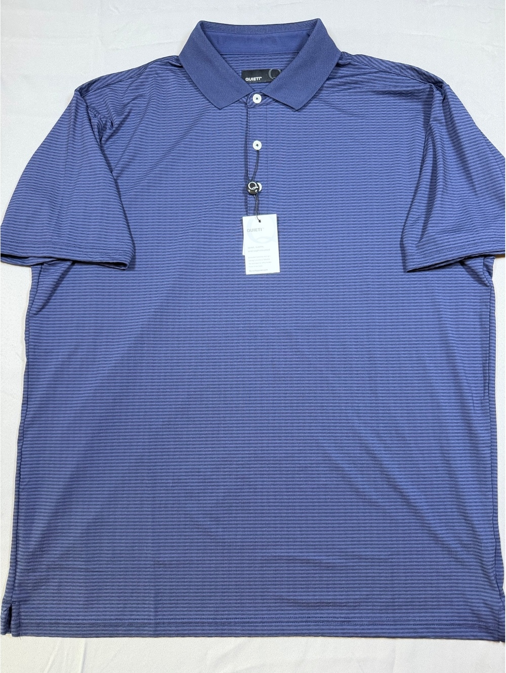 NWT Quieti blue striped short sleeve polo shirt